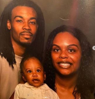 Choyce Brown with her parents'